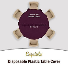 Round Plum Plastic Table Covers | 12 Pack | 84 in.