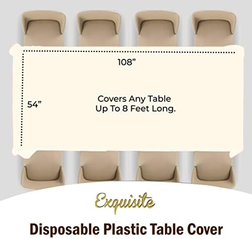Ivory Plastic Table Covers | 12 Pack | 54 in. x 108 in.