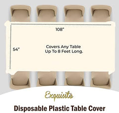 Ivory Plastic Table Covers | 12 Pack | 54 in. x 108 in.