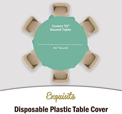 Round Mint Plastic Table Covers | 12 Pack | 84 in.