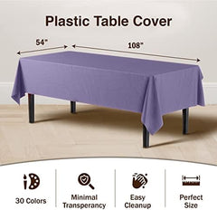 Lavender Plastic Table Covers | 12 Pack | 54 in. x 108 in.