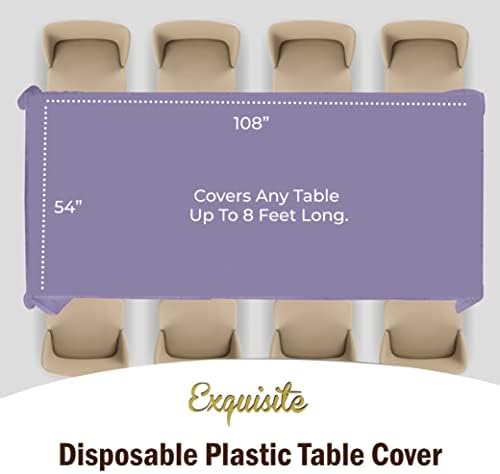 Lavender Plastic Table Covers | 12 Pack | 54 in. x 108 in.