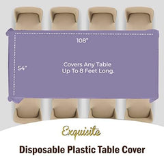 Lavender Plastic Table Covers | 12 Pack | 54 in. x 108 in.