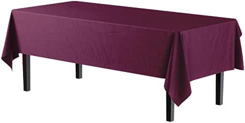 Plum Plastic Table Covers | 12 Pack | 54 in. x 108 in.