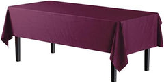 Plum Plastic Table Covers | 12 Pack | 54 in. x 108 in.