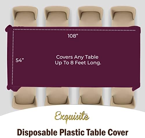Plum Plastic Table Covers | 12 Pack | 54 in. x 108 in.