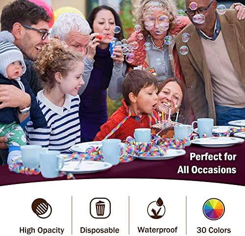 Plum Plastic Table Covers | 12 Pack | 54 in. x 108 in.