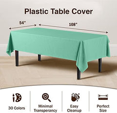 Mint Plastic Table Covers | 12 Pack | 54 in. x 108 in.