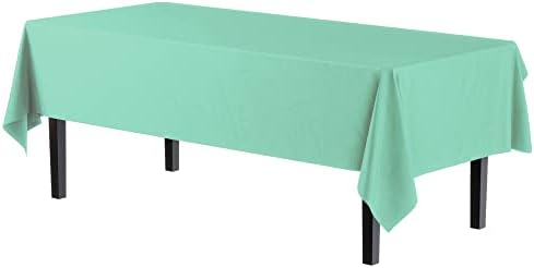 Mint Plastic Table Covers | 12 Pack | 54 in. x 108 in.