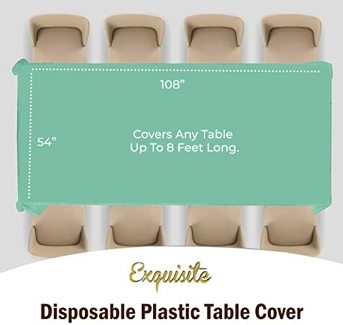 Mint Plastic Table Covers | 12 Pack | 54 in. x 108 in.