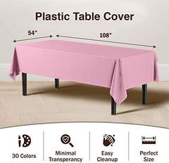 Pink Plastic Table Covers | 12 Pack | 54 in. x 108 in.