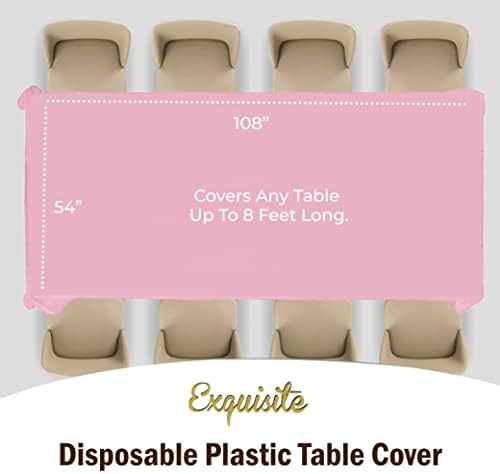 Pink Plastic Table Covers | 12 Pack | 54 in. x 108 in.