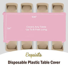 Pink Plastic Table Covers | 12 Pack | 54 in. x 108 in.