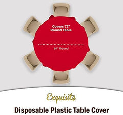 Round Red Plastic Table Covers | 12 Pack | 84 in.
