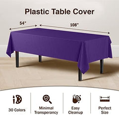 Purple Plastic Table Covers | 12 Pack | 54 in. x 108 in.