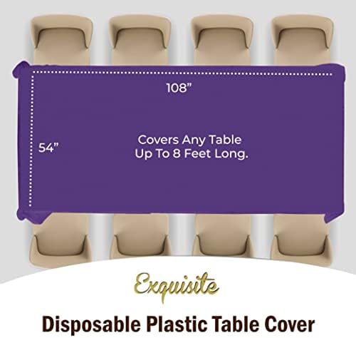 Purple Plastic Table Covers | 12 Pack | 54 in. x 108 in.