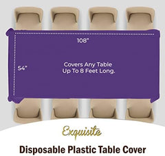 Purple Plastic Table Covers | 12 Pack | 54 in. x 108 in.