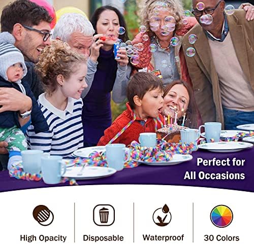 Purple Plastic Table Covers | 12 Pack | 54 in. x 108 in.