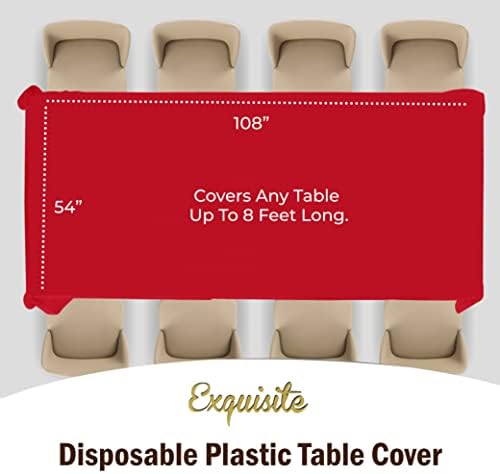 Red Plastic Table Covers | 12 Pack | 54 in. x 108 in.