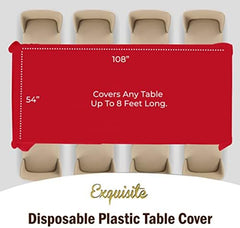 Red Plastic Table Covers | 12 Pack | 54 in. x 108 in.