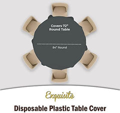 Round Silver Plastic Table Covers | 12 Pack | 84 in.