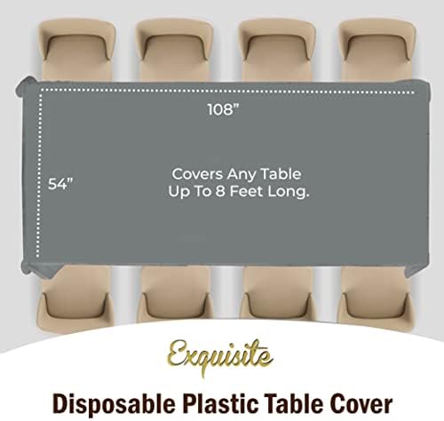 Silver Plastic Table Covers | 12 Pack | 54 in. x 108 in.