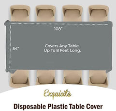 Silver Plastic Table Covers | 12 Pack | 54 in. x 108 in.