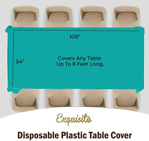 Teal Plastic Table Covers | 12 Pack | 54 in. x 108 in.