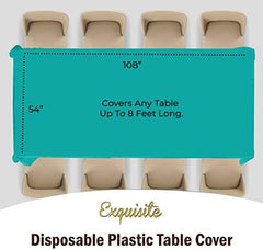 Teal Plastic Table Covers | 12 Pack | 54 in. x 108 in.