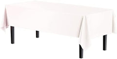 White Plastic Table Covers | 12 Pack | 54 in. x 108 in.