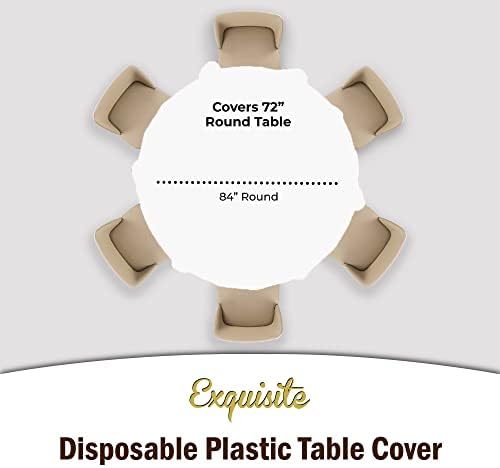 Round White Plastic Table Covers | 12 Pack | 84 in.