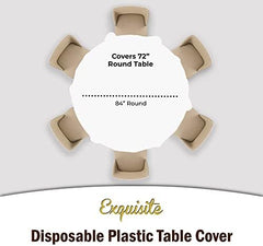 Round White Plastic Table Covers | 12 Pack | 84 in.