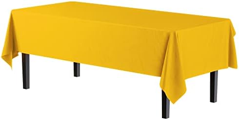 Yellow Plastic Table Covers | 12 Pack | 54 in. x 108 in.