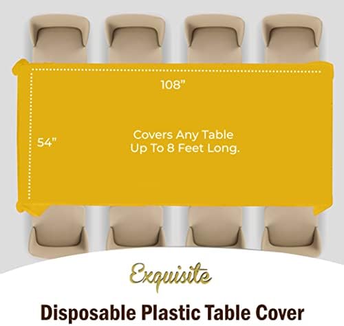 Yellow Plastic Table Covers | 12 Pack | 54 in. x 108 in.