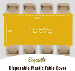 Yellow Plastic Table Covers | 12 Pack | 54 in. x 108 in.