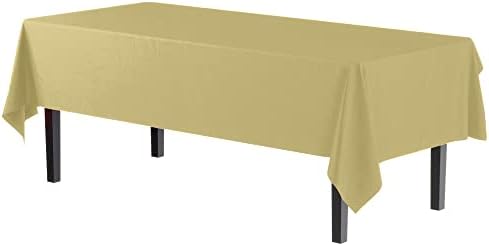 Light Yellow Plastic Table Covers | 12 Pack | 54 in. x 108 in.