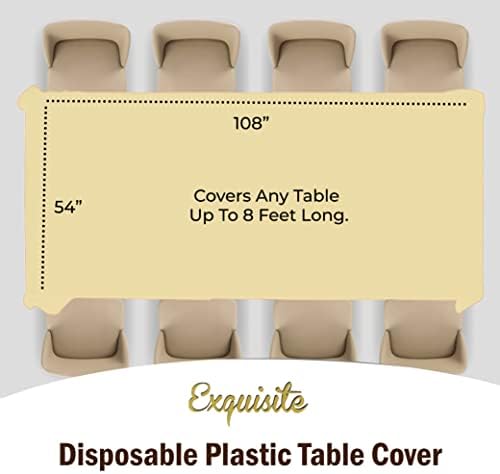 Light Yellow Plastic Table Covers | 12 Pack | 54 in. x 108 in.