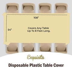 Light Yellow Plastic Table Covers | 12 Pack | 54 in. x 108 in.