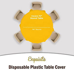 Round Yellow Plastic Table Covers | 12 Pack | 84 in.