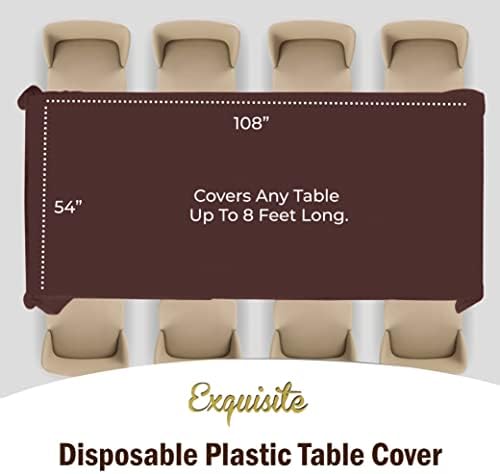 Brown Plastic Table Covers | 12 Pack | 54 in. x 108 in.