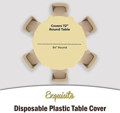 Round Light Yellow Plastic Table Covers | 12 Pack | 84 in.