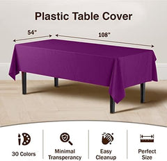 Magenta Plastic Table Covers | 12 Pack | 54 in. x 108 in.