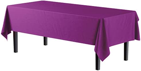 Magenta Plastic Table Covers | 12 Pack | 54 in. x 108 in.
