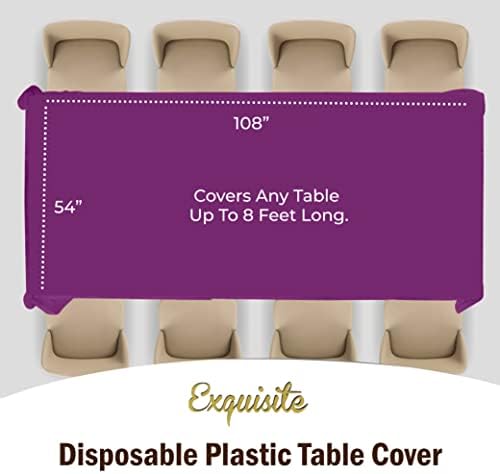 Magenta Plastic Table Covers | 12 Pack | 54 in. x 108 in.