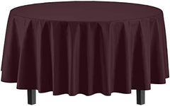 Round Brown Plastic Table Covers | 12 Pack | 84 in.