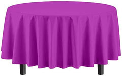 Round Magenta Plastic Table Covers | 12 Pack | 84 in.