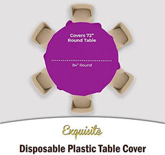 Round Magenta Plastic Table Covers | 12 Pack | 84 in.