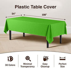 Lime Green Plastic Table Covers | 12 Pack | 54 in. x 108 in.