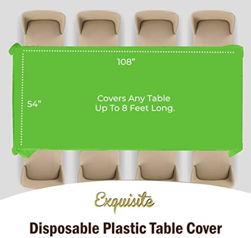 Lime Green Plastic Table Covers | 12 Pack | 54 in. x 108 in.