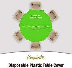 Round Lime Green Plastic Table Covers | 12 Pack | 84 in.
